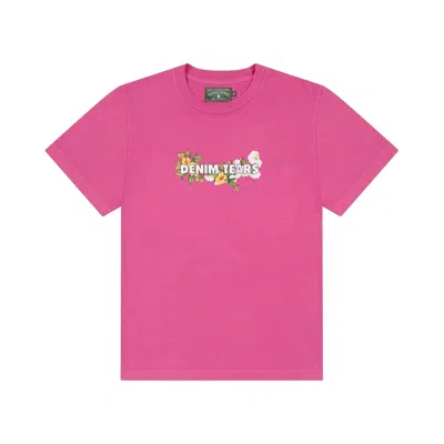 Pre-owned Denim Tears Cotton Floral Logo Tee 'pink' | Men's Size Xxl