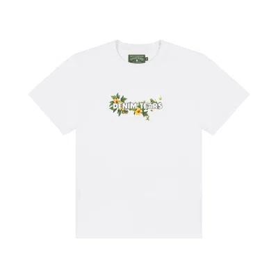 Pre-owned Denim Tears Cotton Floral Logo Tee 'white' | Men's Size L