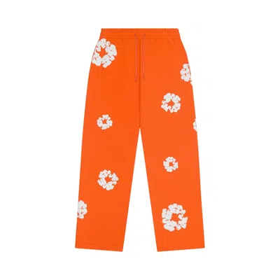 Pre-owned Denim Tears Cotton Wreath Baggy Sweatpants 'orange' | Men's Size L