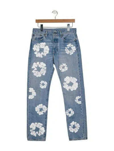Pre-owned Denim Tears Cotton Wreath Boyfriend Jeans In Blue