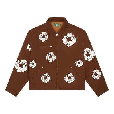 Denim Tears Cotton Wreath Canvas Work Jacket 'brown' In Multi