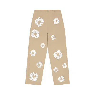 Pre-owned Denim Tears Cotton Wreath Chino Pant 'khaki' | Tan | Men's Size 32 In Brown