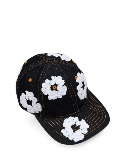 Denim Tears Cotton Wreath Denim Cap In Black