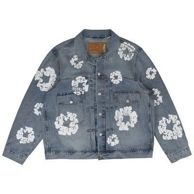 Pre-owned Denim Tears Cotton Wreath Denim Jacket 'blue' | Men's Size Xl