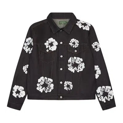 Pre-owned Denim Tears Cotton Wreath Denim Jacket 'selvedge' | Blue | Men's Size L