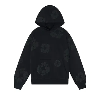Pre-owned Denim Tears Cotton Wreath Hooded Sweatshirt 'black Monochrome'