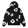 Denim Tears Wreath-print Zip Hoodie In Black