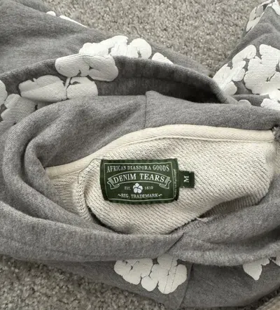 Pre-owned Denim Tears Cotton Wreath Hoodie In Gray