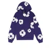 Denim Tears Cotton Wreath Hoodie 'purple White' In Blue