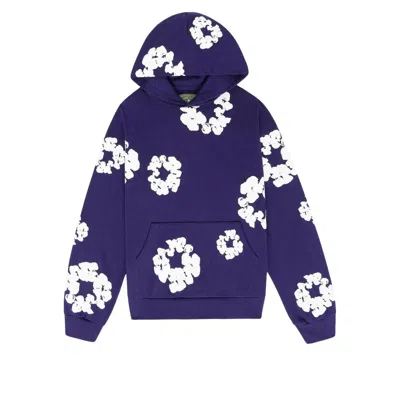 Denim Tears Cotton Wreath Hoodie 'purple White' In Blue