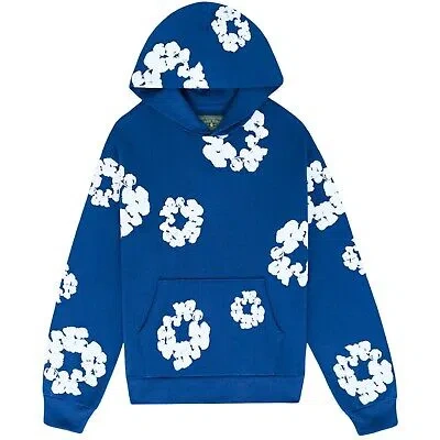 Pre-owned Denim Tears Cotton Wreath Hoodies Mens Style : 301-020-30 In Blue