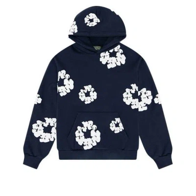 Denim Tears Cotton Wreath Logo Hoodie 'navy White'