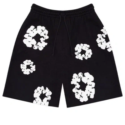 Denim Tears Cotton Wreath Logo Shorts 'black White'