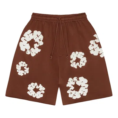Denim Tears Cotton Wreath Logo Shorts 'brown White'