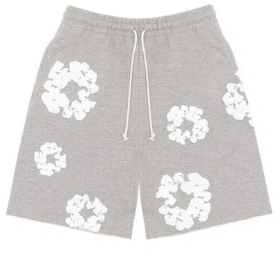 Denim Tears Cotton Wreath Logo Shorts 'grey White'