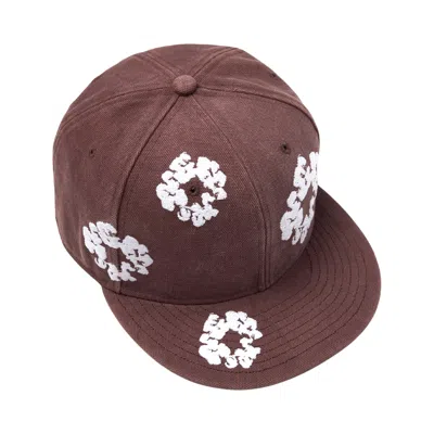 Pre-owned Denim Tears Cotton Wreath New Era 59fifty Canvas Fitted Cap 'brown' | Men's Size 7