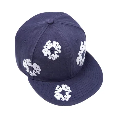 Pre-owned Denim Tears Cotton Wreath New Era 59fifty Canvas Fitted Cap 'indigo' | Blue | Men's Size 8