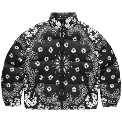 Pre-owned Denim Tears Cotton Wreath Paisley Puffer Jacket 'black' | Men's Size S