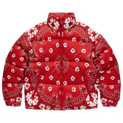 Pre-owned Denim Tears Cotton Wreath Paisley Puffer Jacket 'red' | Men's Size L