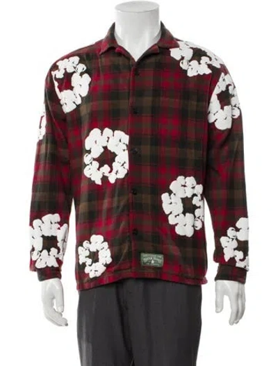 Pre-owned Denim Tears Cotton Wreath Plaid Graphic Print Pajama Top In Multi