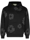 Denim Tears Cotton Wreath-print Hoodie In Black
