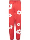 Denim Tears Cotton Wreath-print Track Pants In Red