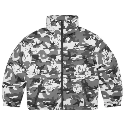 Pre-owned Denim Tears Cotton Wreath Puffer Jacket 'white Camo' | Men's Size L