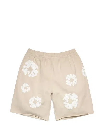 Denim Tears Cotton Wreath Shorts In Neutral