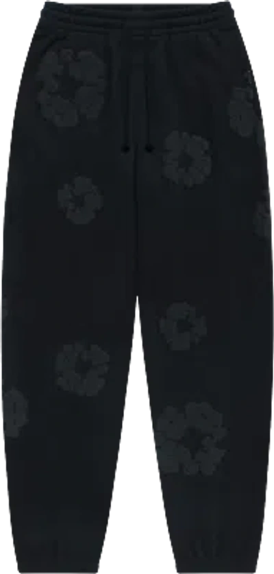 Pre-owned Denim Tears Cotton Wreath Sweatpants Black Monochrome