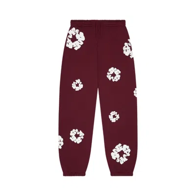 Pre-owned Denim Tears Cotton Wreath Sweatpants 'burgundy' | Red | Men's Size S