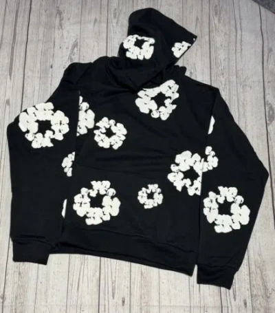 Pre-owned Denim Tears Cotton Wreath Sweatshirt Black Size Xxl Brand Authentic