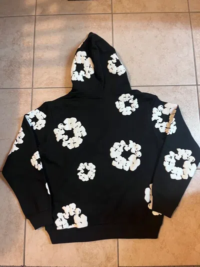 Pre-owned Denim Tears Cotton Wreath Sweatshirt Hoodie Black Size Small 100% Authentic