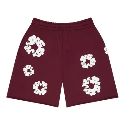 Pre-owned Denim Tears Cotton Wreath Sweatshorts 'burgundy' | Red | Men's Size S