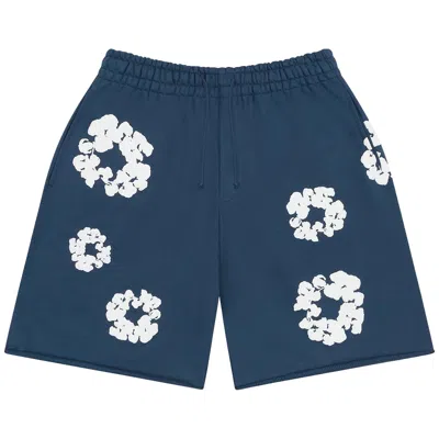 Pre-owned Denim Tears Cotton Wreath Sweatshorts 'navy' | Blue | Men's Size Xl