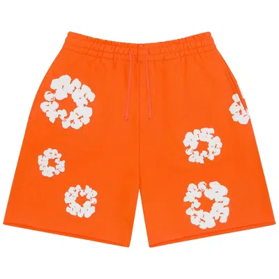 Pre-owned Denim Tears Cotton Wreath Sweatshorts 'orange' | Men's Size L