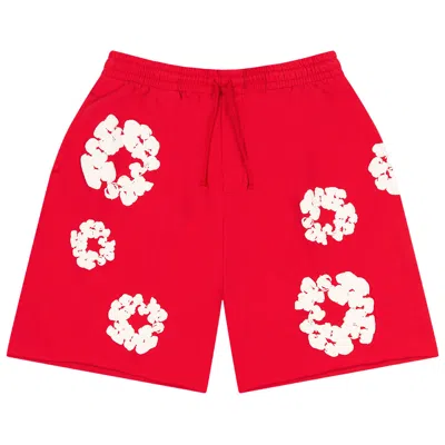 Pre-owned Denim Tears Cotton Wreath Sweatshorts 'red' | Men's Size Xl