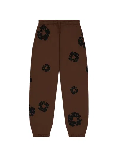 Denim Tears Cotton Wreath Track Pants In Brown