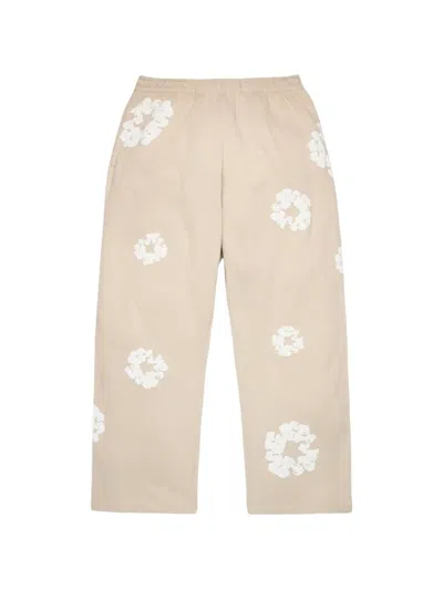 Denim Tears Cotton Wreath Track Pants In Pink