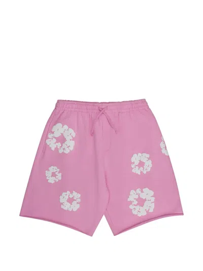 Denim Tears Cotton Wreath Track Shorts In Multi