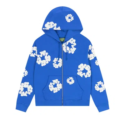 Pre-owned Denim Tears Cotton Wreath Zip Hoodie 'blue' | Men's Size M