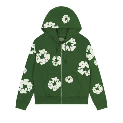 Pre-owned Denim Tears Cotton Wreath Zip Hoodie 'green' | Men's Size M