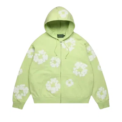 Pre-owned Denim Tears Cotton Wreath Zip Hoodie 'mint' | Green | Men's Size L