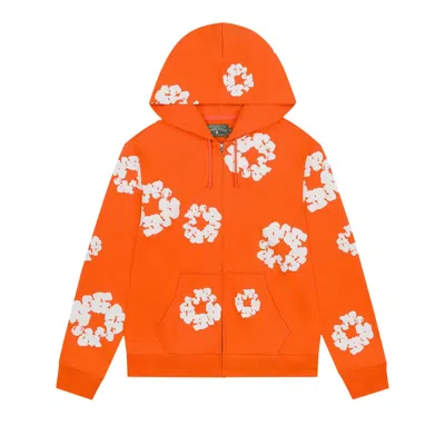 Pre-owned Denim Tears Cotton Wreath Zip Hoodie 'orange' | Men's Size M