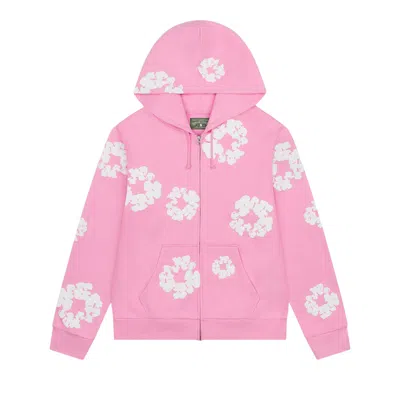 Pre-owned Denim Tears Cotton Wreath Zip Hoodie 'pink' | Men's Size Xl