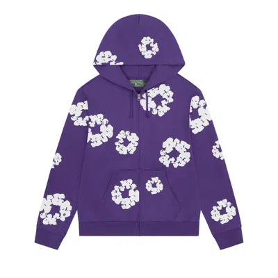 Pre-owned Denim Tears Cotton Wreath Zip Hoodie 'purple' | Men's Size S