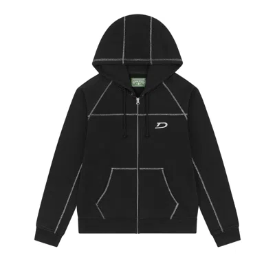 Pre-owned Denim Tears Court Lines Zip Hoodie 'black' | Men's Size Xxl