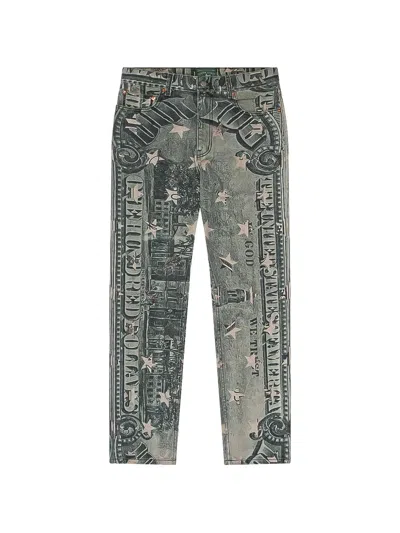 Denim Tears C.r.e.a.m. Graphic-print Jeans In Gray
