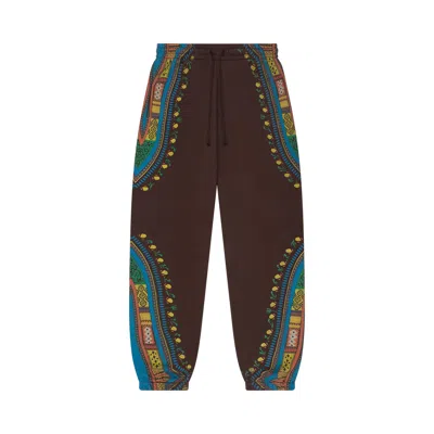 Pre-owned Denim Tears Dashiki Trompe L'oeil Sweatpants 'brown' | Men's Size M