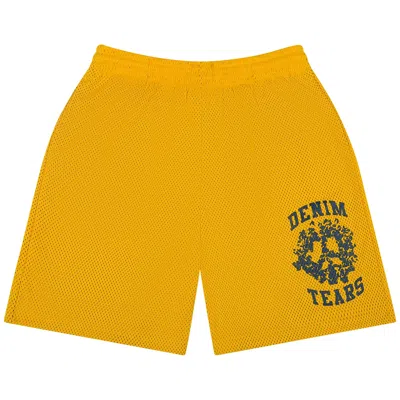 Pre-owned Denim Tears Denim University Mesh Shorts 'yellow' | Men's Size Xl
