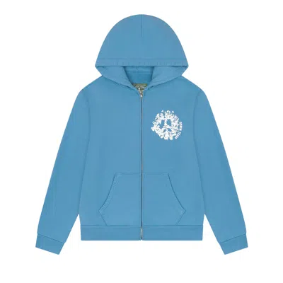 Pre-owned Denim Tears Denim University Zip Hoodie 'light Blue' | Men's Size L